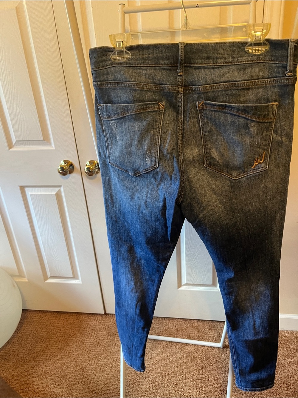 Express Jeans Distressed Dark Wash Denim W18” L38”Inseam 27” - Picture 2 of 4